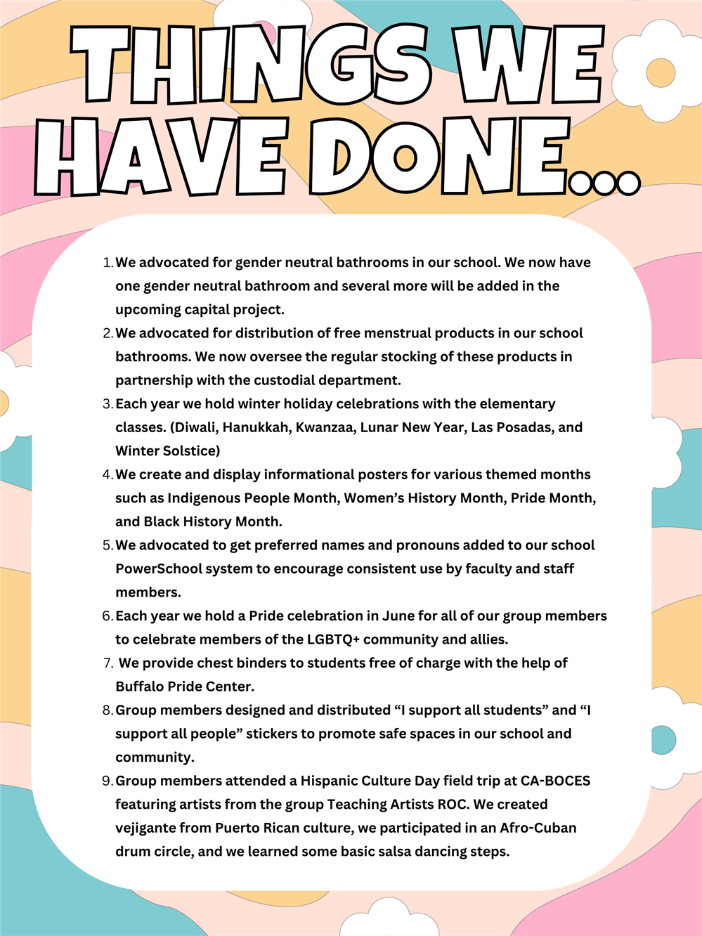 Things We Have Done...