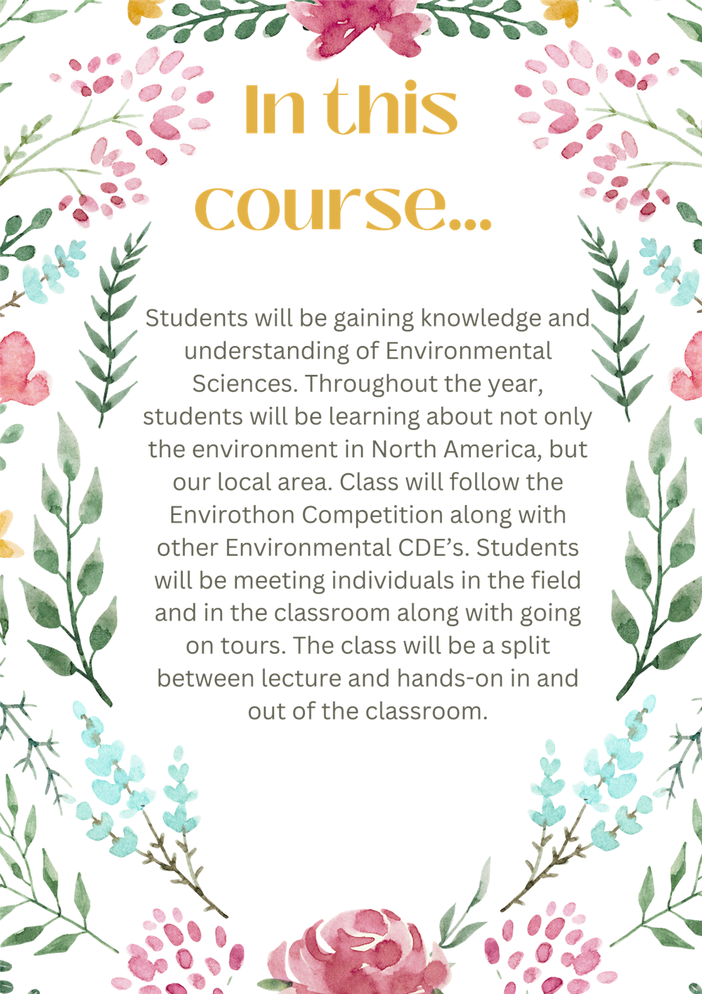 in this course
