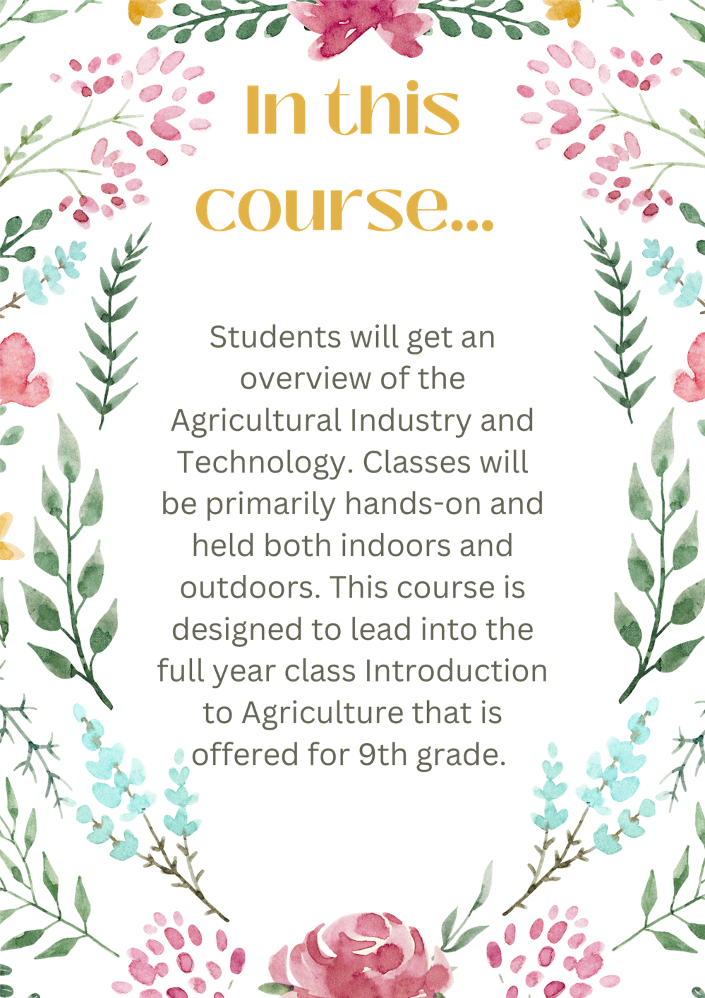 in this course